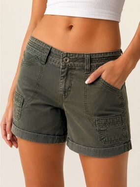 Olive Green Women's Cargo Shorts